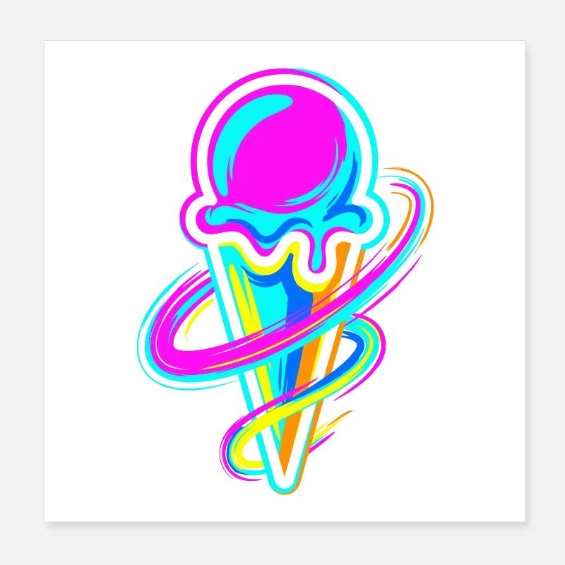 Eiscreme Poster 20x20 cm