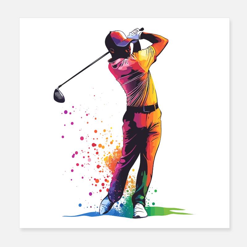 Golf-Schwung Poster 20x20 cm