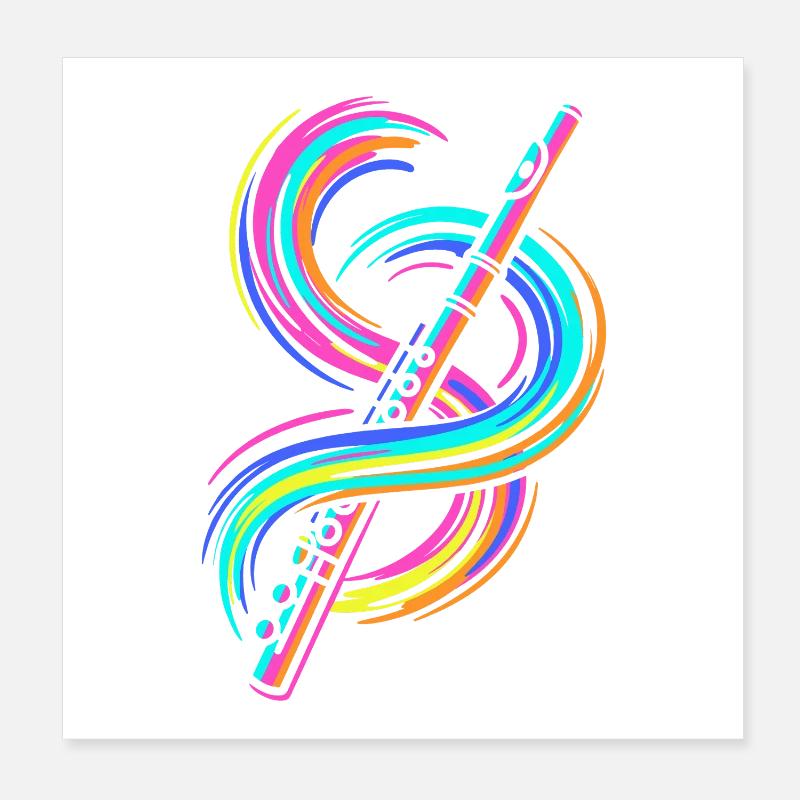 Bunte Flöte Poster 20x20 cm