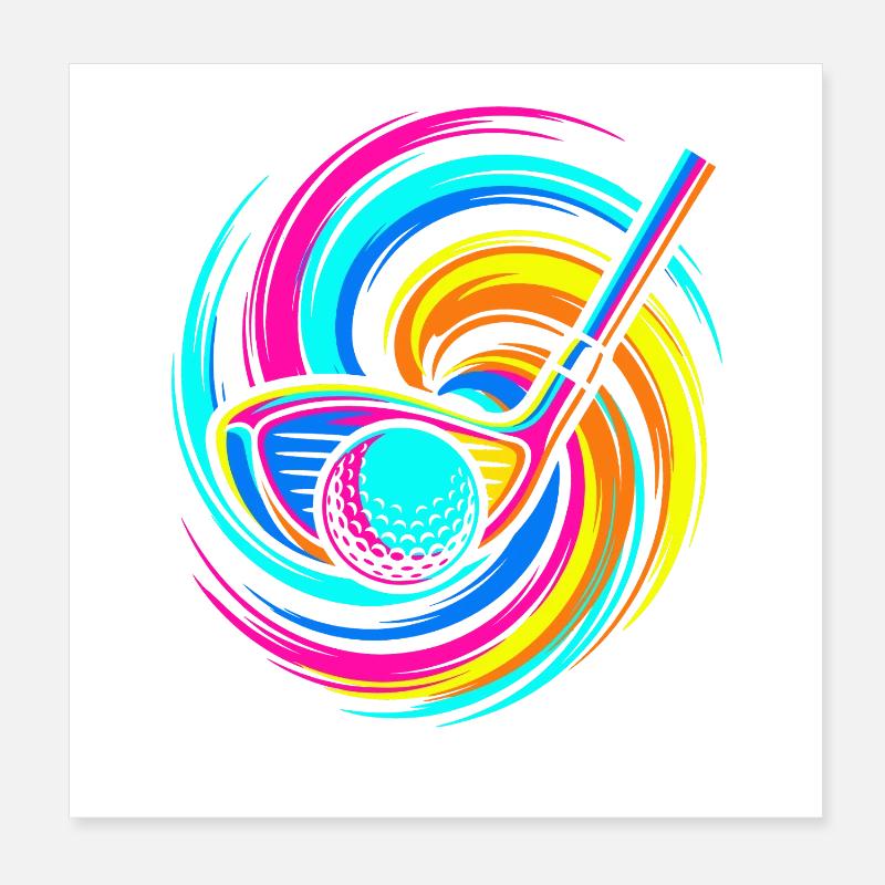 Golfschläger Poster 20x20 cm