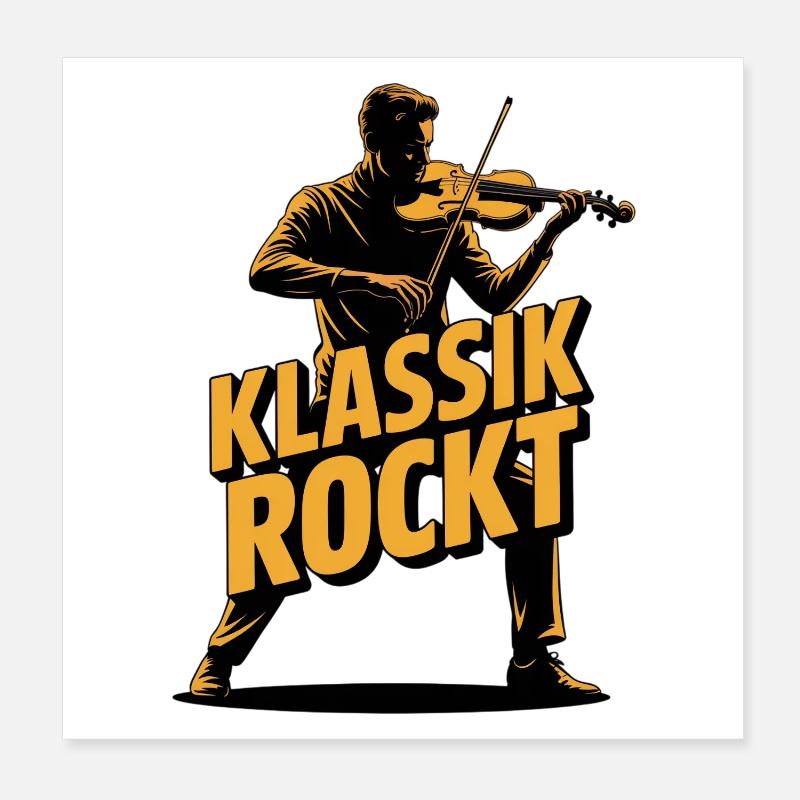 Rocks classiques Violon Violon Rock Violon Violon Violon Éventail classique Poster 20 x 20 cm