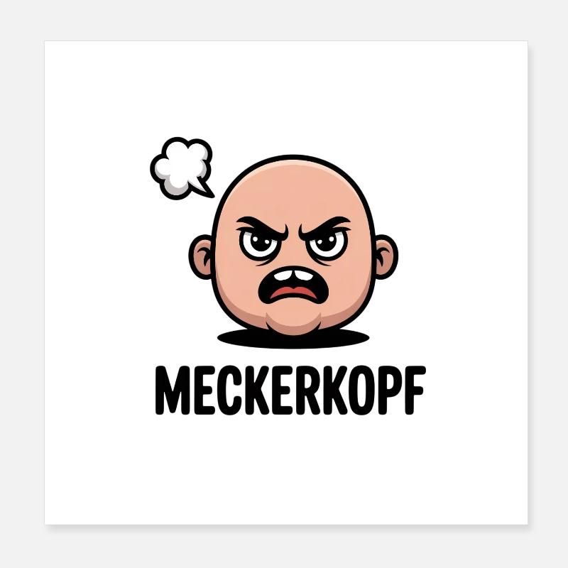 Complainer Funny Grumpy Cartoon Poster 8" x 8" (20x20 cm)