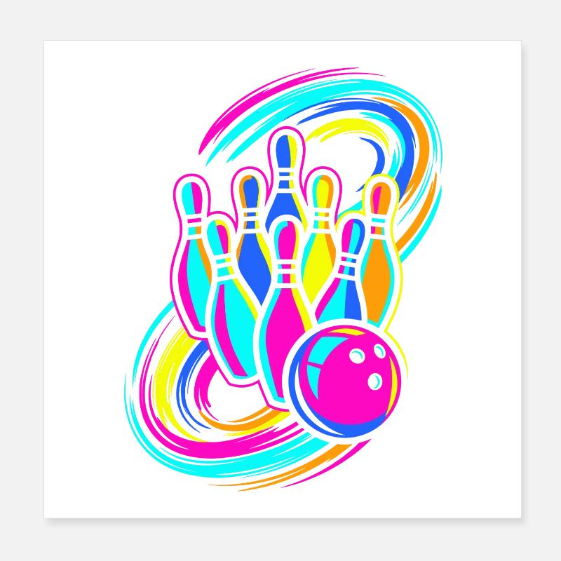 Quilles de bowling Poster 20 x 20 cm
