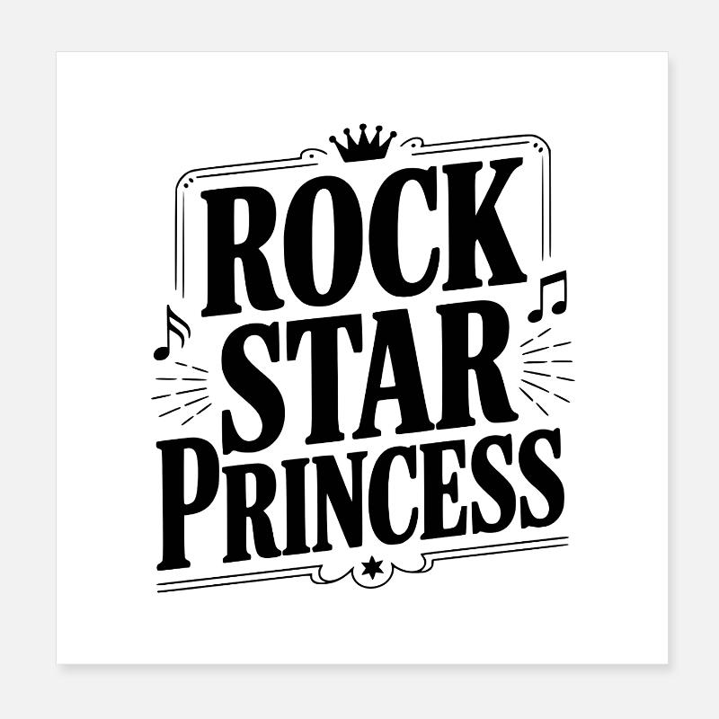 Princesse Rock Star Poster 20 x 20 cm