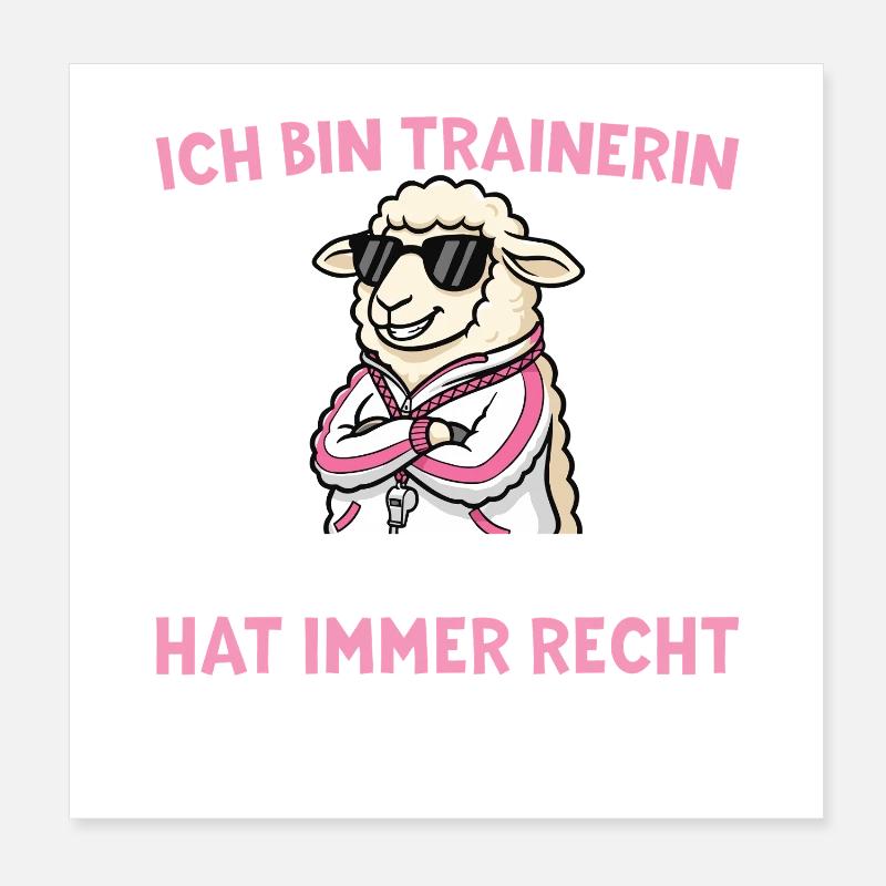 Trainer is always right - sheep with a whistle Poster 8" x 8" (20x20 cm)