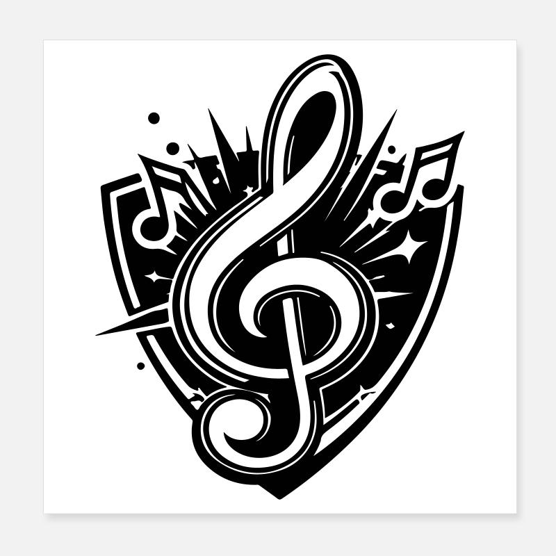 Logo de Clef Music Poster 20 x 20 cm