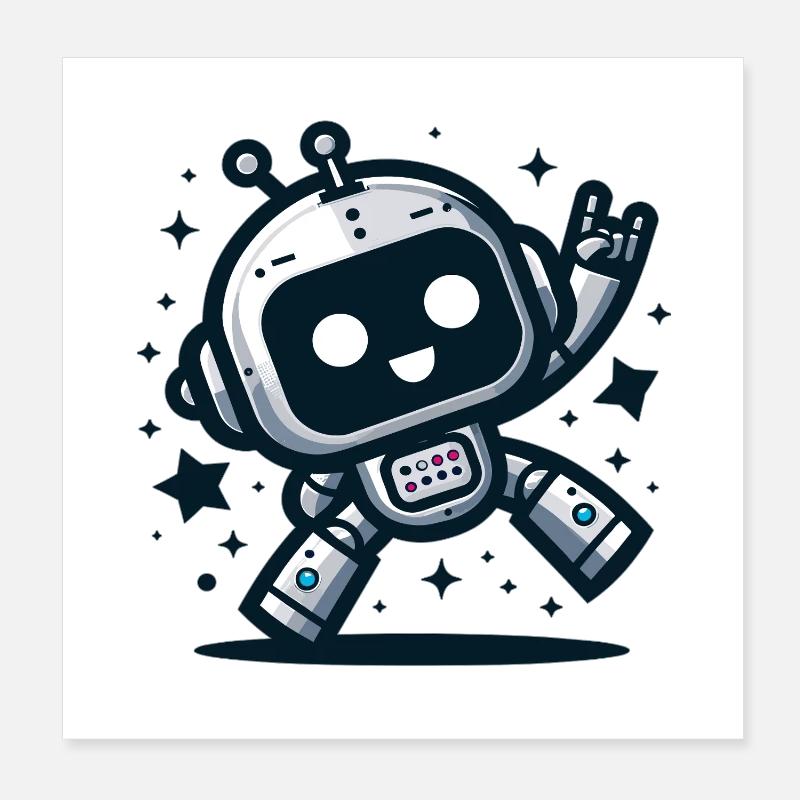 Danse robotique dans la poussière d’étoiles Poster 20 x 20 cm