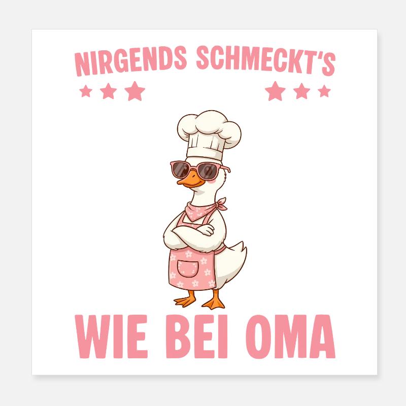 Oma Gans Köchin Muttertag Poster 20x20 cm