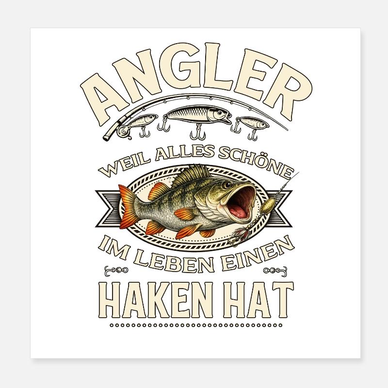 Angeln Geschenk Mann Angler Geschenkidee  Poster 20x20 cm