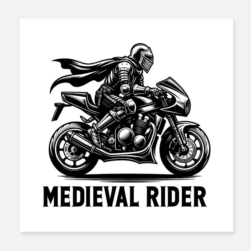 Knight Motorcycle Poster 8" x 8" (20x20 cm)