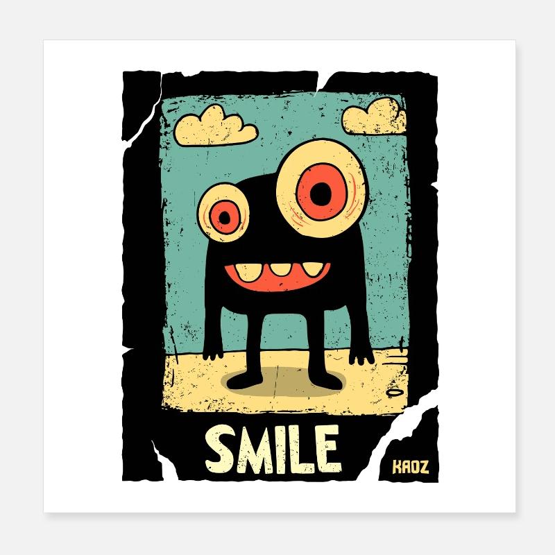 Monstre borgne dans le sable Poster 20 x 20 cm