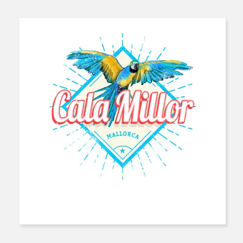 Cala Millor Mallorca Insel Balearen Souvenir Poster 20x20 cm