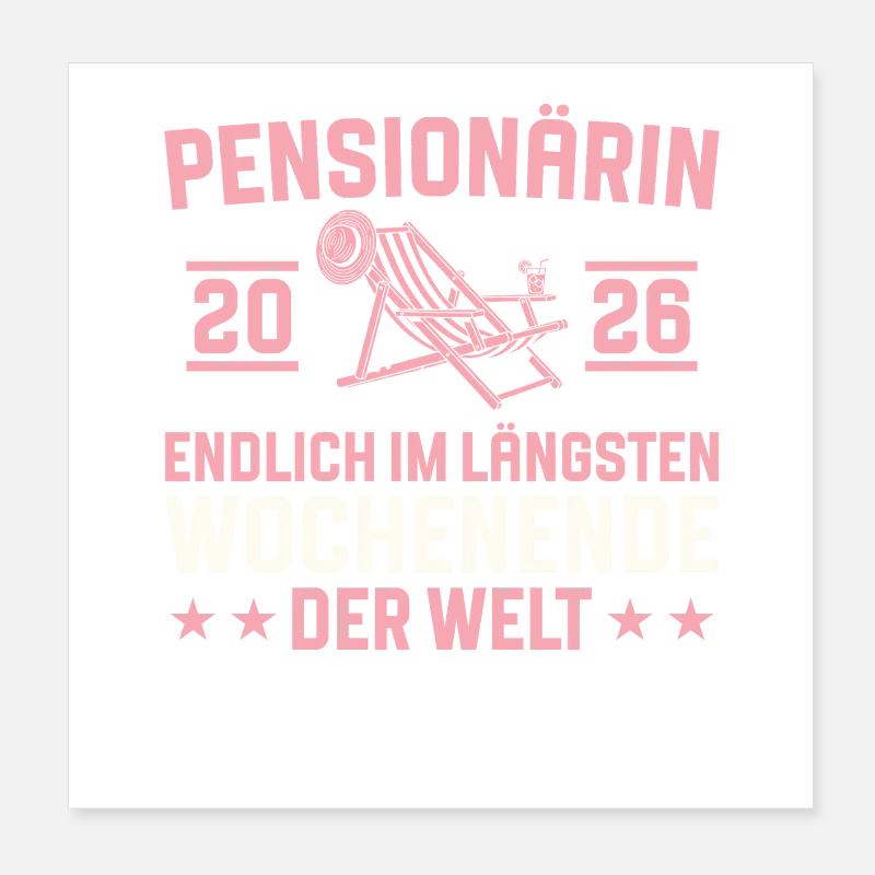 Pension du plus long week-end 2026 pour retraité Poster 20 x 20 cm