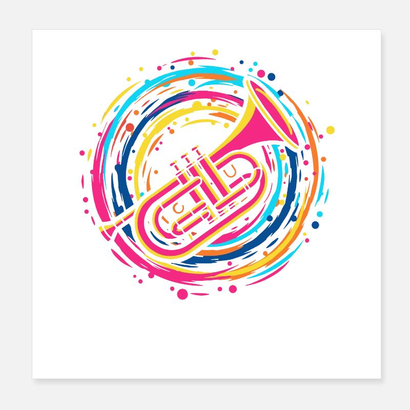 Trompeter Poster 20x20 cm