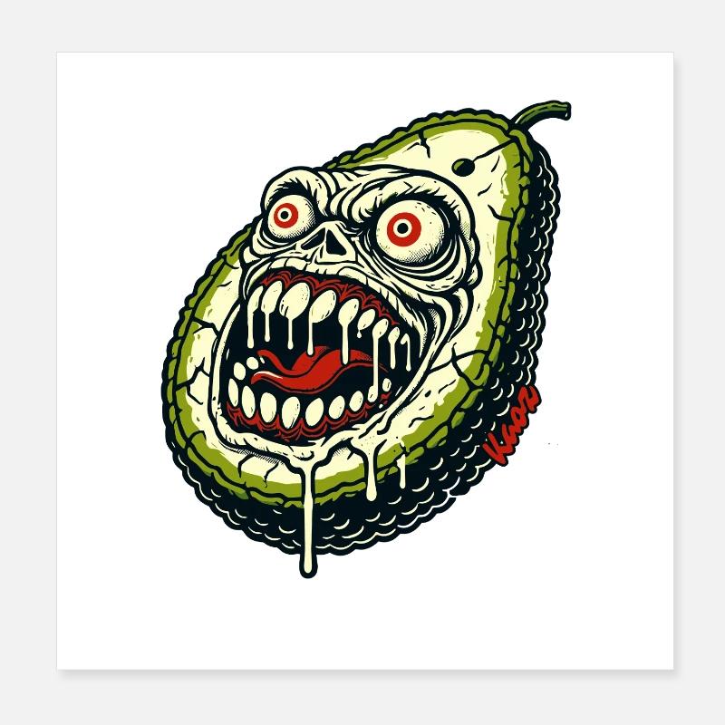 Avocat monstre effrayant Poster 20 x 20 cm