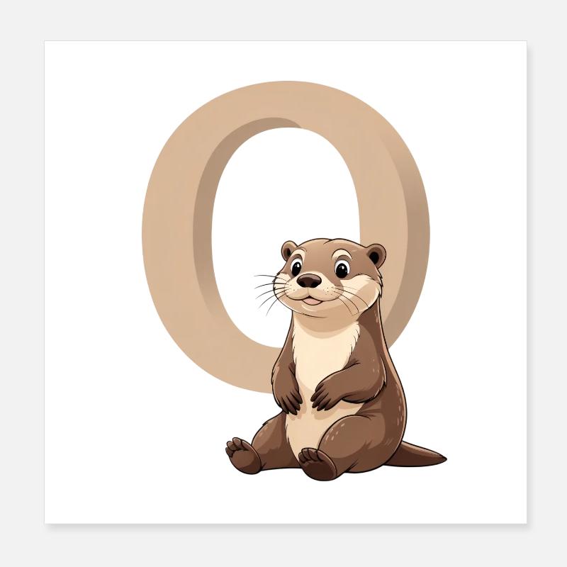 Otter et Big O Design Poster 20 x 20 cm