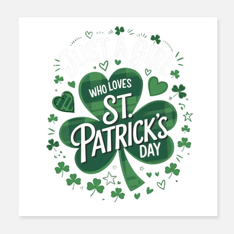 Ein Mädchen liebt St. Patrick's Day Poster 20x20 cm