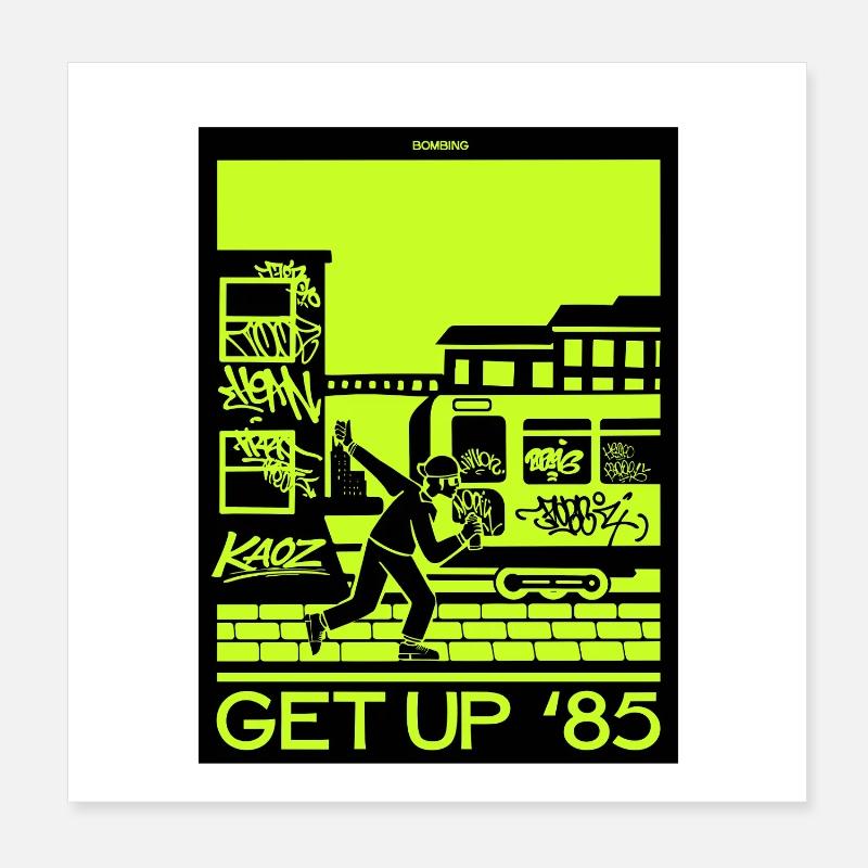 Get Up 85 Graffiti Runner Poster 20x20 cm