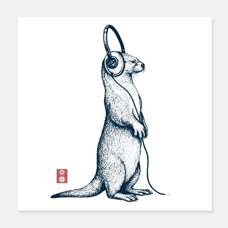 Music Otter Poster 20 x 20 cm
