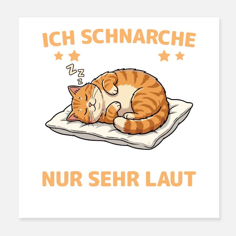 Sleeping Cat Tired Pet Cuddling Poster 8" x 8" (20x20 cm)