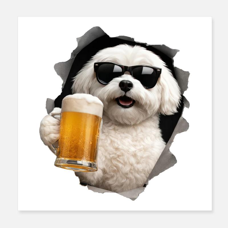Maltese Beer Poster 8" x 8" (20x20 cm)