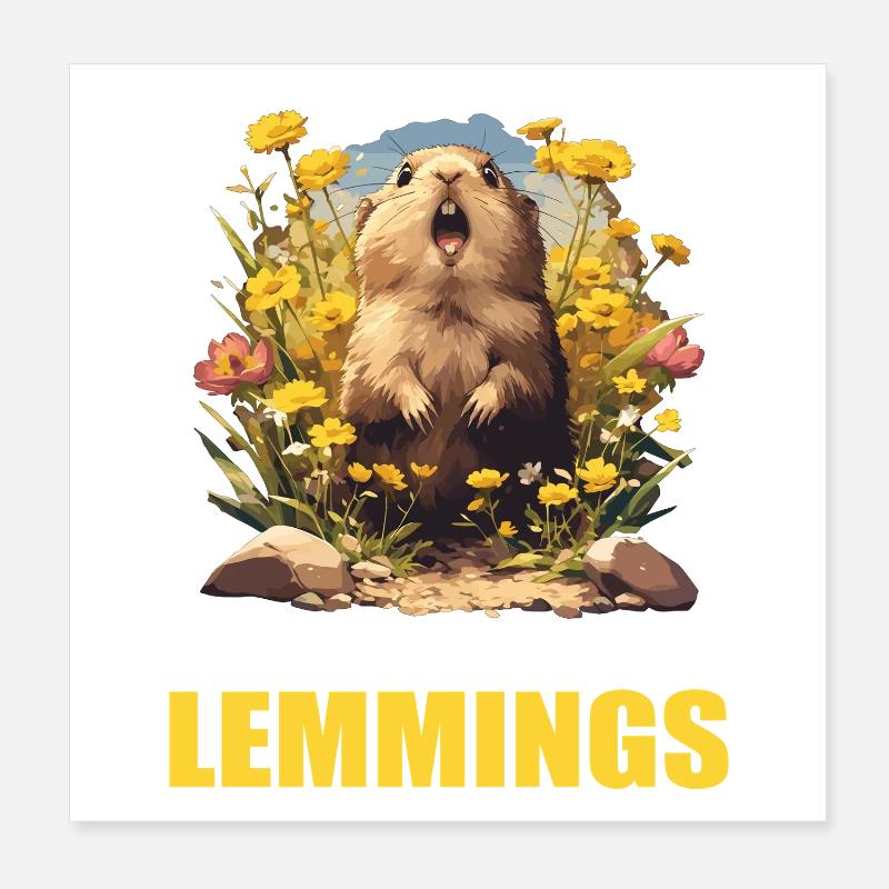 Lemminge Lemming Poster 20x20 cm