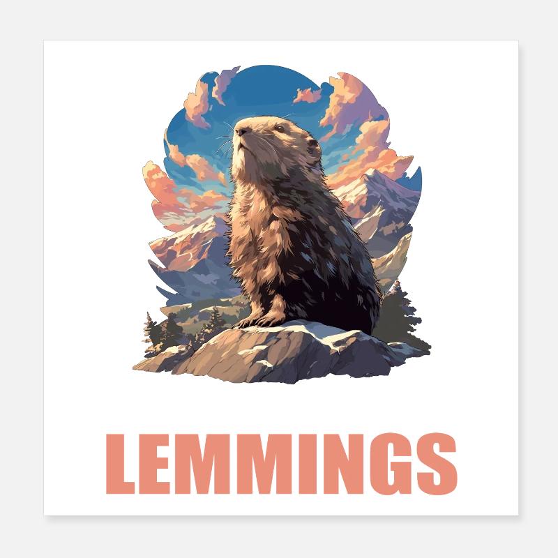 Lemmings Lemming Poster 8" x 8" (20x20 cm)