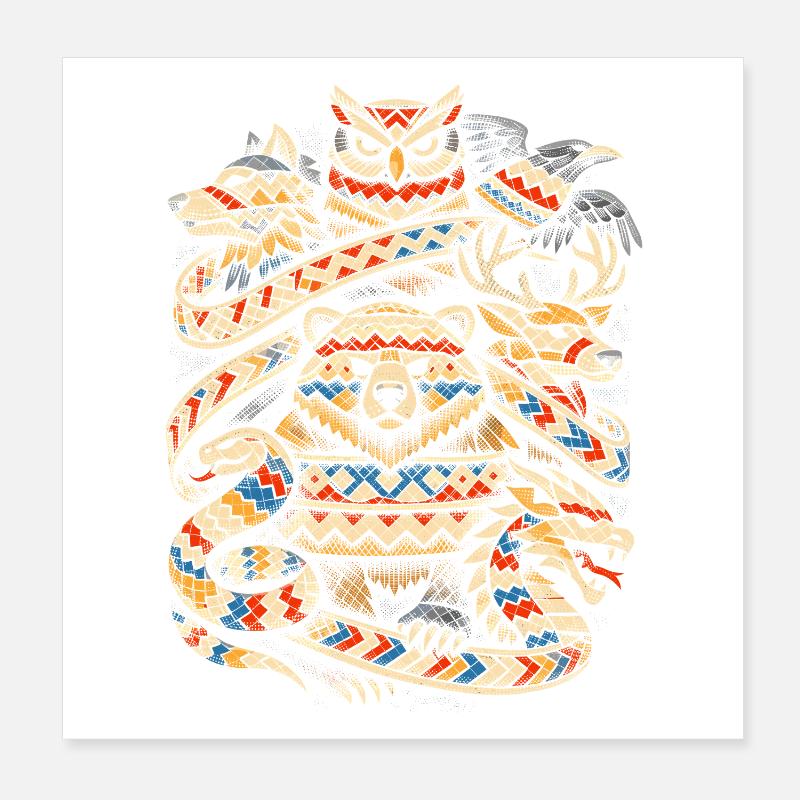 Skandinavisch Wikinger Poster 20x20 cm