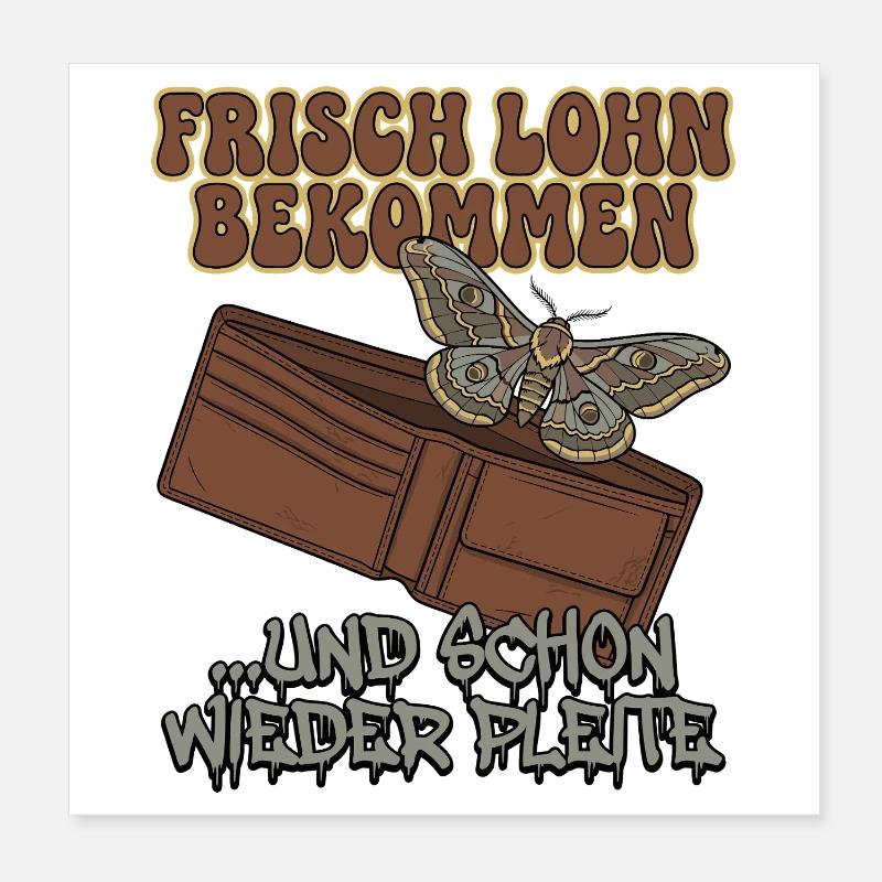 Wage Moth Poster 8" x 8" (20x20 cm)