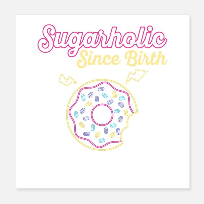 Neon Sugar Donut seit Geburt Poster 20x20 cm