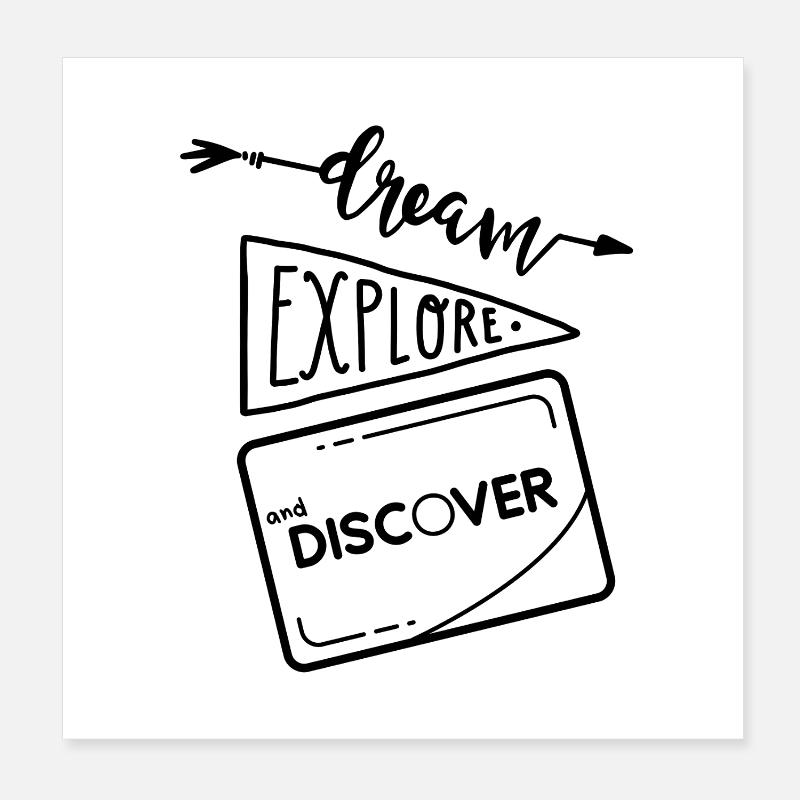 Träumen, entdecken und entdecken 2 Poster 20x20 cm