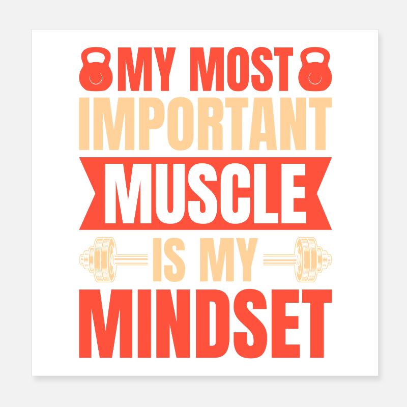 Motivation en forme Bodybuilder Mentalité importante Poster 20 x 20 cm