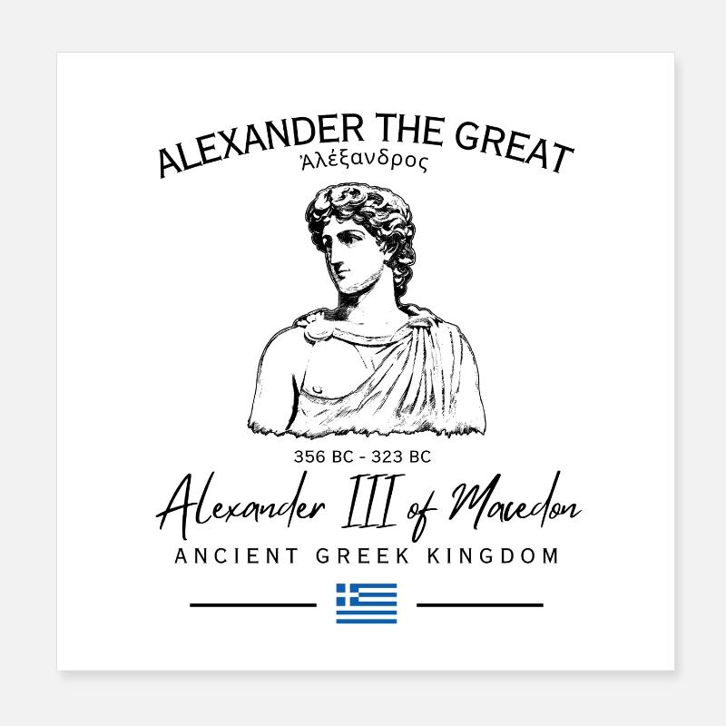 Alexander The Great Ancient Greece Macedonian King Poster 20x20 cm