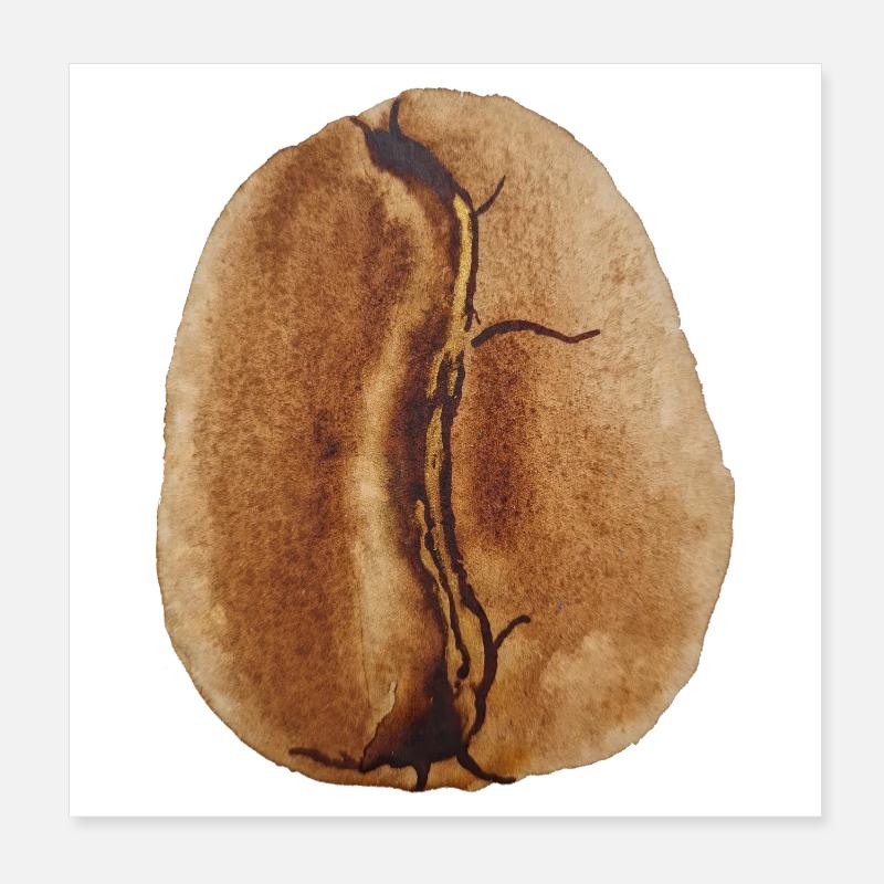 Kaffeebohne Aquarell Poster 20x20 cm