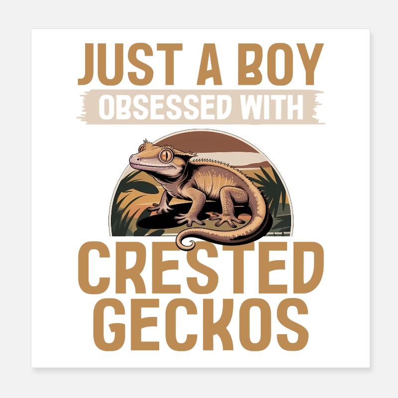 Buffo Geco Crestato di Rettile Poster 20x20 cm