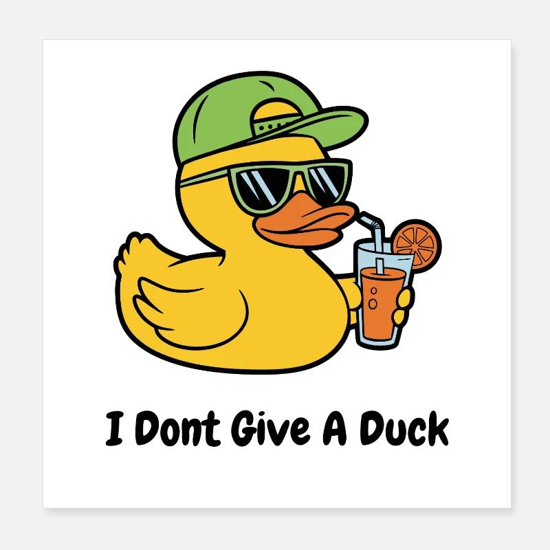 Zero Ducks Given – Cool Duck Funny Shirt Poster 20x20 cm