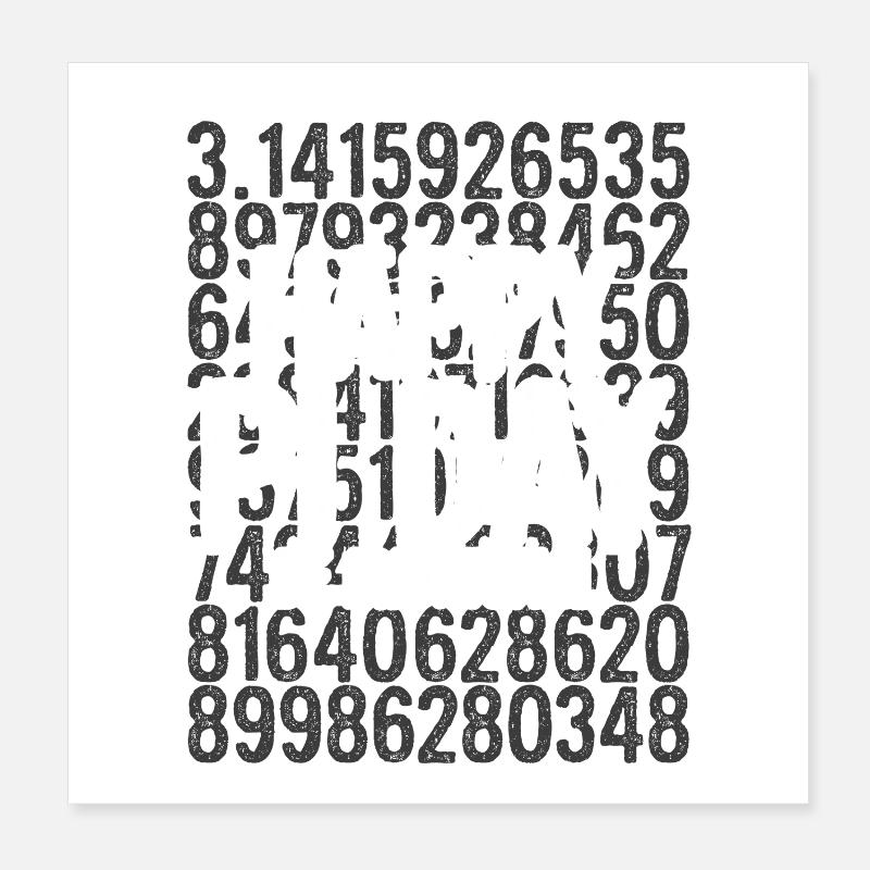 Pi-Tag Be Irrational Poster 20 x 20 cm