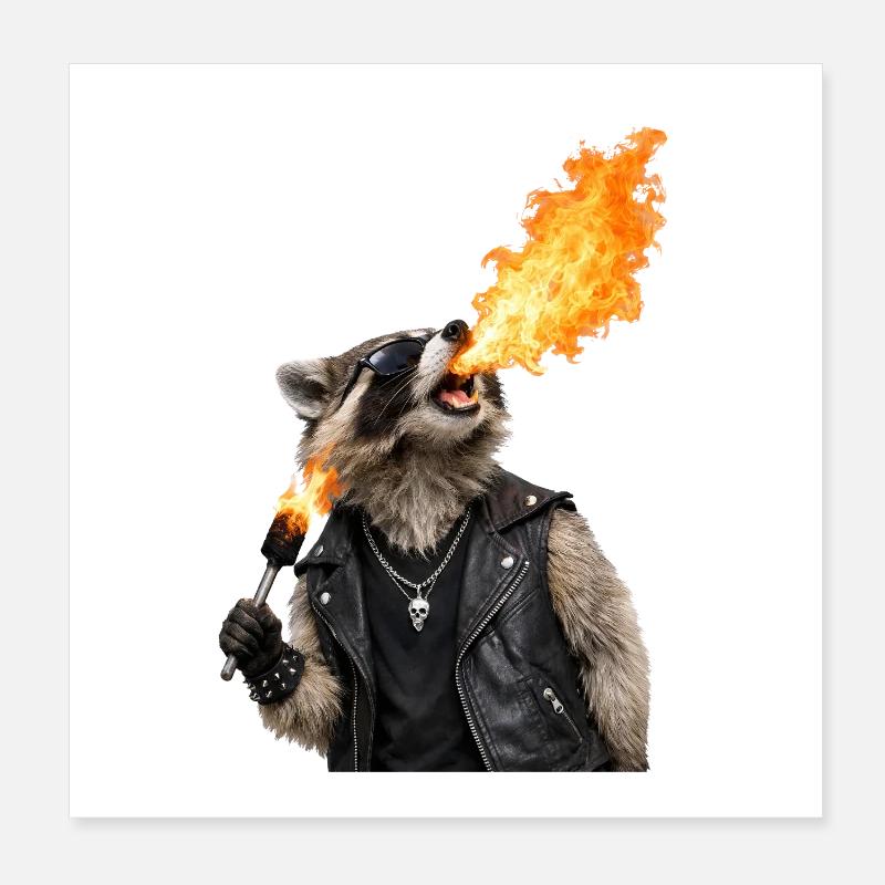 Fire Raider en cuir Poster 20 x 20 cm