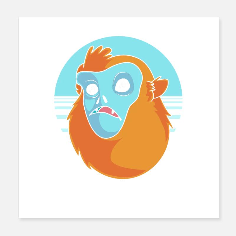 Stupsnasenaffe Affe Schimpanse Poster 20x20 cm