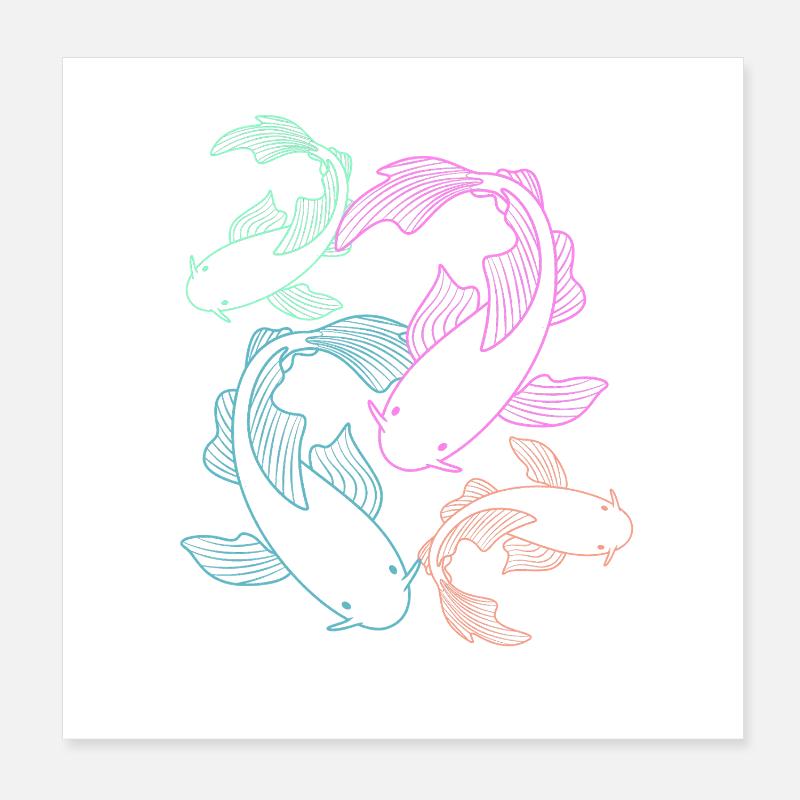 Poisson koi carpe koi koi Poster 20 x 20 cm