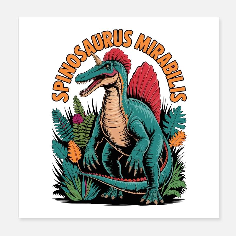 New Spinosaurus Mirabilis 2026 Discovery Poster 8" x 8" (20x20 cm)