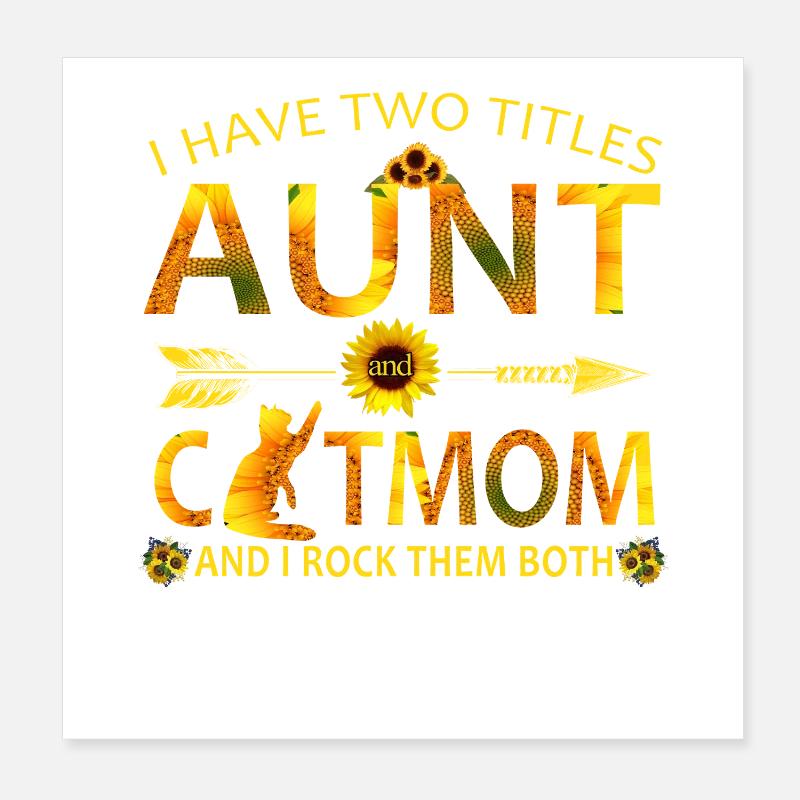 Katzenmama & Mama Sonnenblumen-Muttertagsgeschenk Poster 20x20 cm