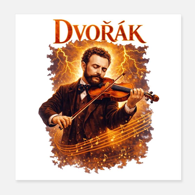 Dvorak Violine Im Feuer Poster 20x20 cm