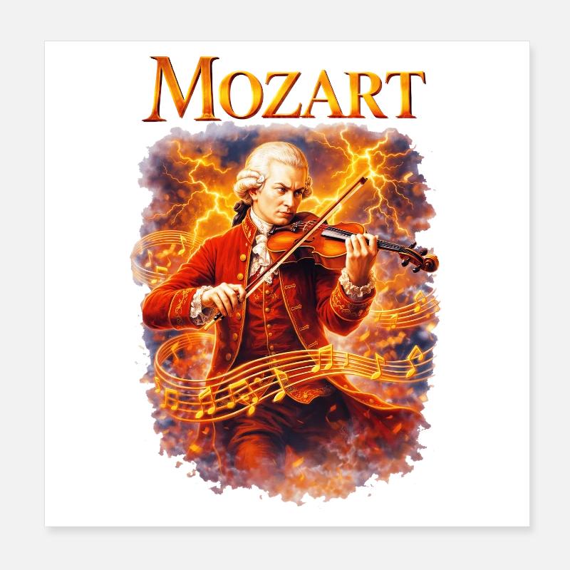 Violon Tempête de feu de Mozart Poster 20 x 20 cm