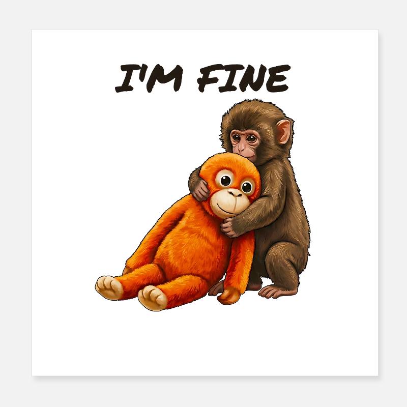 Bébé Singe Punch Meme Poster 20 x 20 cm