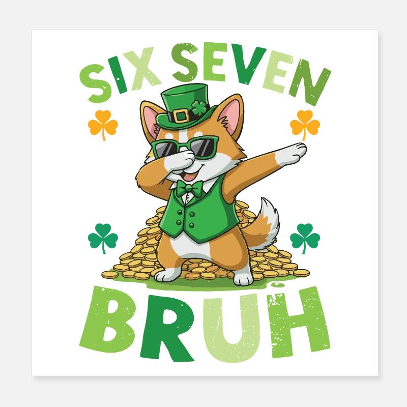 cat St. Patrick's Day Poster 8" x 8" (20x20 cm)