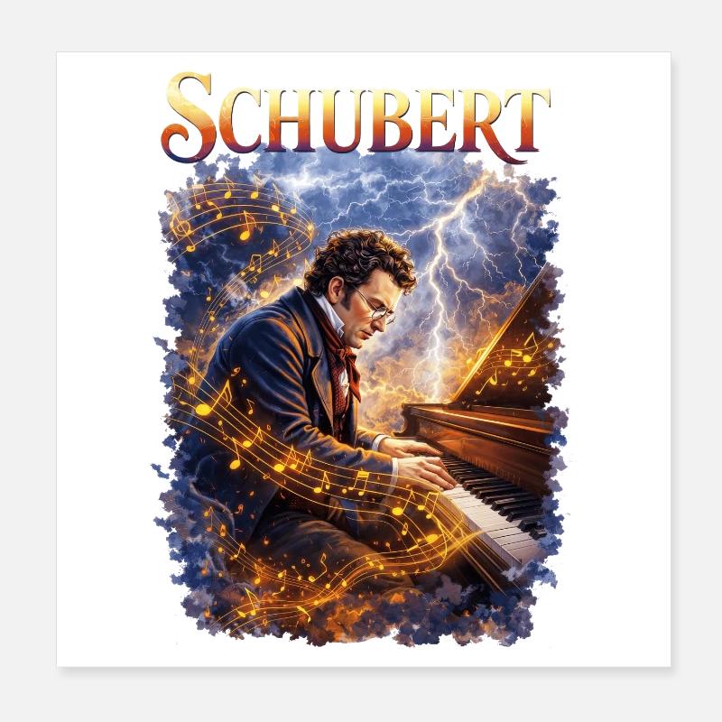 Schubert Piano Magic Tempest Poster 20x20 cm