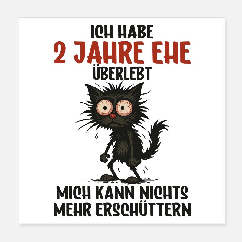 2. Hochzeitstag, 2 Jahre verheiratet, 2 Jahre Ehe Poster 20x20 cm