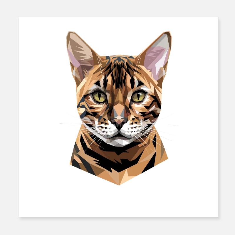 Chat léopard du Bengale, chat léopard, léopardette, chats du Bengale, Poster 20 x 20 cm