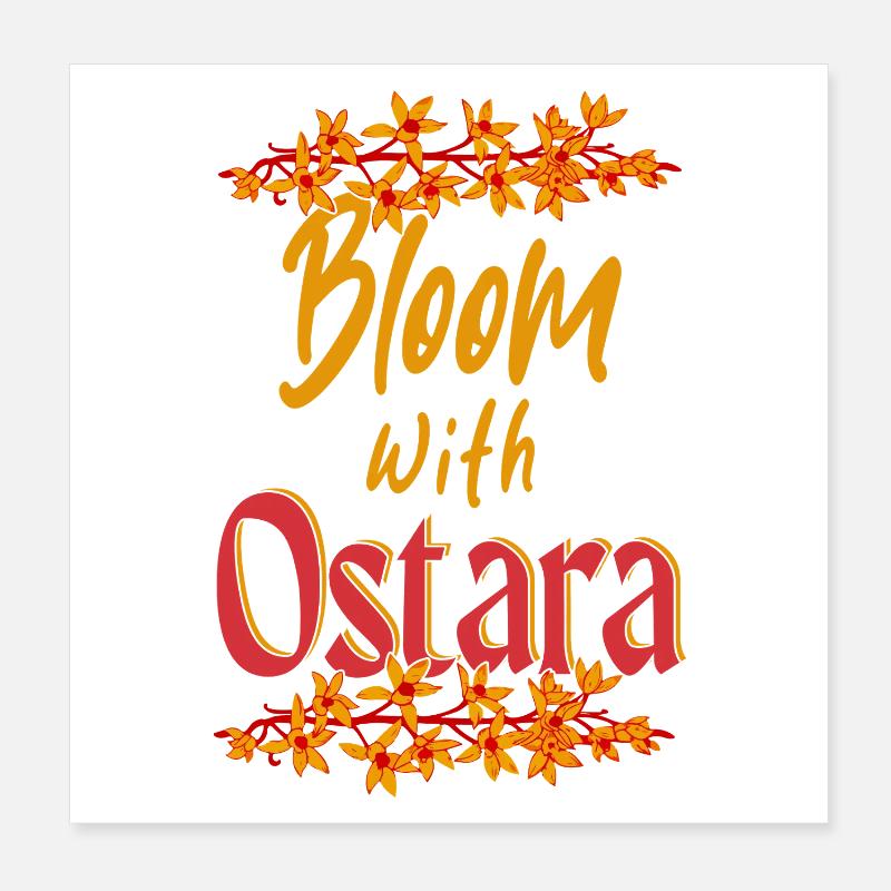 Fleurir avec Ostara Joyeuse Équinoxe de printemps de Pâques Poster 20 x 20 cm